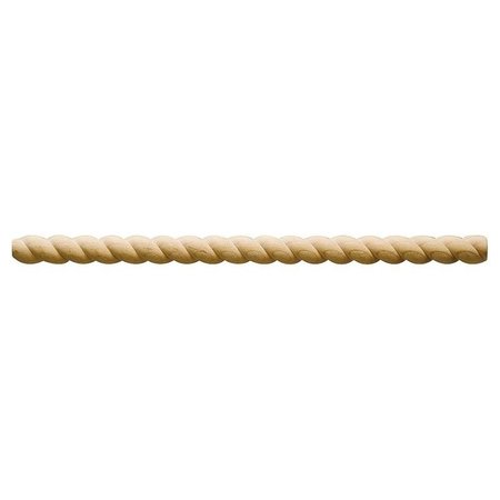 WADDELL Rope Twist Moulding, 96 in L, 34 in W, Hardwood 8298